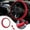 Red-Free Size, variant on Tgbvmt Leather Car Steering Wheel Cover, Non-Slip Stretch Cover, Comfortable for All Seasons, Protects Steering Wheel from Wear, Easy Installation for Cars, Trucks, and SUVs