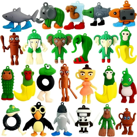 24PCS Italian Brainrot Toys Brainrot Toys Italian Memes Keychain TungTungTung Sahur Keychain Brainrot Tralalero Tralala Action Figure