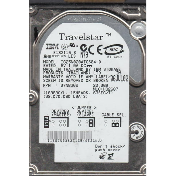Ic25n0atcs04 0 Pn 07n62 Mlc H Ibm gb Ide 2 5 Hard Drive Walmart Com Walmart Com