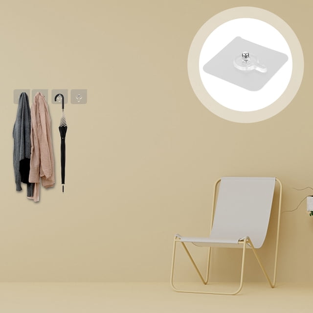 unbranded 12Ud Gancho Adhesivo Transparente Sin Perforación Para Colgar Objetos En Superficies Variadas
