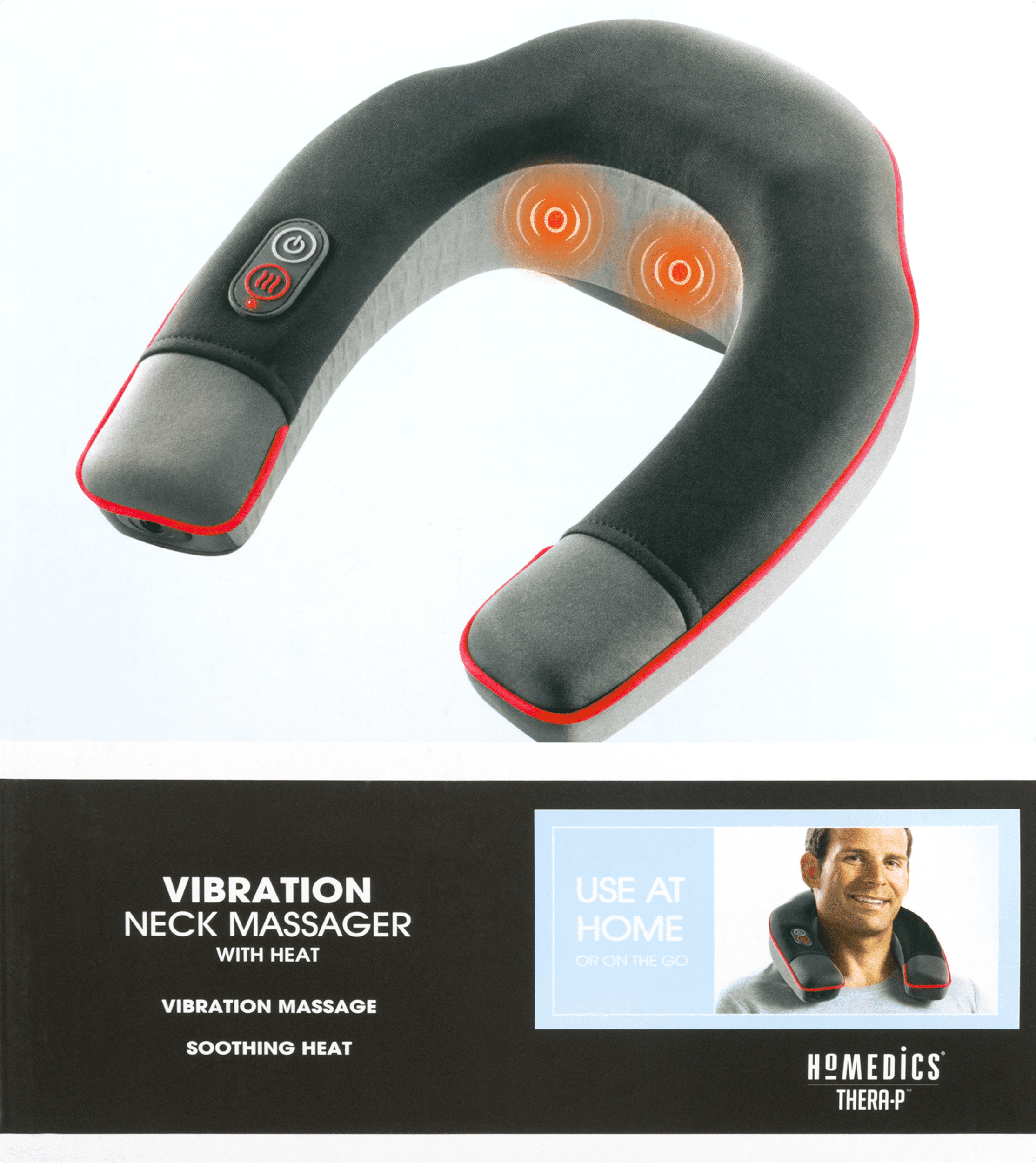 HoMedics Neck Massager With Soothing Heat Melt Away Tension 2 Speeds NEW
