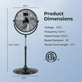 thumbnail image 3 of ARLIME 18" High Velocity Pedestal Fan,  Oscillating Standing Fan w/3 Speeds, 360° Tilt & Adjustable Height, Heavy Duty Metal Floor Fan for , Garage, Workshop, Warehouse (18 Inch), 3 of 9