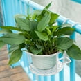 thumbnail image 2 of Metal Art Hanging Garden Rack for Flower Pots Planters Over Rail Fence Patio Holder, 2 of 6