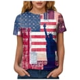 thumbnail image 5 of felwors Women's Patriotic Graphic T-Shirt – USA Flag & Bald Eagle Print, Short Sleeve Crew Neck Tee for Patriotic Events and Celebrations (Red, XL), 5 of 8