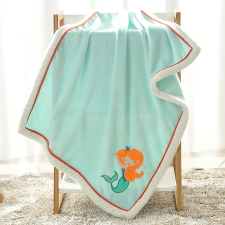 UPC: 0731717930211 | Home Soft Things Flannel Baby Blanket – Mermaid – 30  x 40