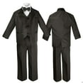thumbnail image 1 of Black  Boy Wedding Formal Party no tail Tuxedo Suit sz S M L XL 2T 3T 4T 5 6 -20, 1 of 7