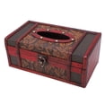 thumbnail image 1 of Retro Tissue Box Holder, Wooden Tissue Box Table Decoration Vintage Style  For Office, 1 of 8