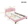 thumbnail image 4 of Bellemave Full Size LED Floating Bed Frame, Pink Upholstered Platform Bed with Flowers Headboard, Modern Velvet Cloud Beds with Light for Teens Adults（Pink), 4 of 9
