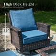 thumbnail image 2 of Sophia & William 3 Pieces Patio Chairs Set with Side Table Wicker Outdoor Bistro Set, Navy Blue, 2 of 8