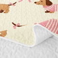 thumbnail image 5 of Homewish Funny Dachshund Dog Bed Spread Queen,Bow Cherry Queen Coverlet Set,Yellow,Pet Themed Decor,3pcs, 5 of 7