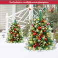 thumbnail image 4 of Yexmas 2PCS Small Outdoor Christmas Trees with LED Lights,30" Artificial Xmas Decora for Porch,Yard,Pathway,Garden,PVC, 4 of 9