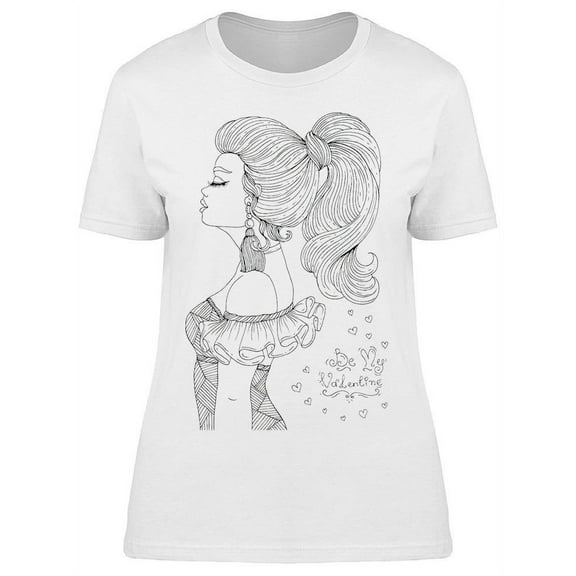 Woman In Profile With Curly Hair T-Shirt Women -Image by Shutterstock, Female Medium