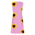 thumbnail image 5 of Uaswgudfs Sleeveless Sunflower & Heart Accent Midi Dress - Summer Dresses for Women 2025 Casual Sundress with Stretch Fabric & Buckle Strap Detail Pink M, 5 of 5