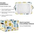 thumbnail image 3 of FREEAMG Cartoon Space Rockets Planets Stars Storage Basket, Durable Canvas Organizer With Handles Large Collapsible Storage Bins Boxes for Home Office - 2 Pack, 3 of 7