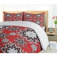 thumbnail image 5 of Ambesonne Mandala Duvet Cover Sets, Lace Seem Floral Swirls, 2-Queen, Scarlet White, 5 of 7