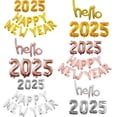 thumbnail image 4 of Globos de aluminio dorados, plateados y dorados con texto Feliz Año Nuevo 2025 Guirnalda de pancartas de Feliz Año Nuevo Decoraciones navideñas de Nochevieja 2025, 4 of 5