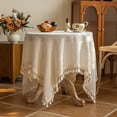 thumbnail image 5 of XmhyTop-A Mantel cuadrado texturizado beige de 60 x 60 cm, 1 pieza para decoración rústica de granja, estilo B, 5 of 5