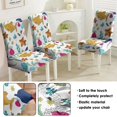 thumbnail image 5 of Ocean Starfish and Coral Themed Dining Chair Covers Set of 4, Stretch Washable Polyester Slipcovers, Removable Seat Protector for Tropical or Vintage Decor, 5 of 7