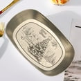 thumbnail image 5 of Vacemry Under $5 Vintage Style Metal Tray, Christmas Themed Snack Dish with Reindeer Snowflake Print, Decorative Serving Platter for Candy Cookies Party, Kitchen Dining Tabletop, 5 of 6