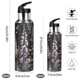 thumbnail image 2 of Yayeee 20oz Insulated Water Bottle Double Wall Stainless Steel with Flip Straw Lid, Dark Flowers Pattern, 2 of 7