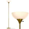 thumbnail image 1 of Brightech Sky Dome - Very Bright LED Torchiere Floor Lamp for Living Rooms & Offices– Dimmable Modern Standing Lamp – Tall Pole Light for Bedrooms – LED Bulb Included - Brass, Gold, 1 of 5