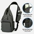 thumbnail image 3 of InsCrazy Sling Bag for Men, Chest Bag Outdoor Sports Crossbody Bag Large Capacity Nylon Leisure Shoulder Bag, 3 of 6
