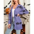 thumbnail image 2 of Halloween Day Cardigan Sweaters for Women V-Neck Open Front Cardigan Pumpkin Ghost Printed Mid-Length Cardigans Shermie, 2 of 6