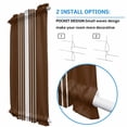 thumbnail image 3 of Brown White Stripe Door Curtains for Door Window, French Sidelight Front Back Door Curtains With Tieback, Modern Rustic Vertical Striped Kitchen Rod Pocket Drapes Panel, 25"x72", 3 of 5