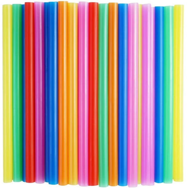 100 Pcs Jumbo Smoothie Straws,Colorful Disposable Widemouthed Large