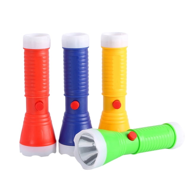 Miangastore Kid Flashlight Colorful Plastic LED Small Flashlight Mini Cycling Flashlight for Home Outdoor (Without Battery)