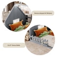 thumbnail image 5 of Bellemave House Bed with LED Lights Full Size Floor Bed with Fence Railings and Window, Wooden Montessori Floor Bed, Full Size Bed Frame, Gray with Light, 5 of 11