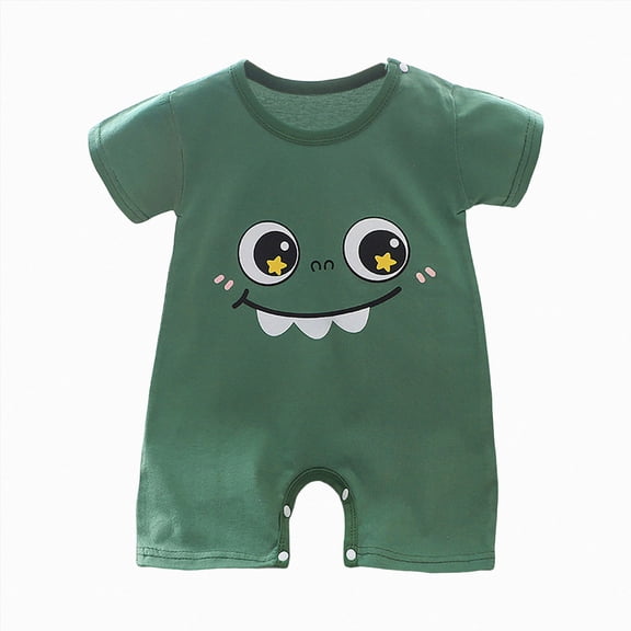 KPOPLK Baby Boys Romper Jumpsuits Pajama Short Sleeve Cute Print Clothes PJM Sleepwear Sets for 0-24M Size 6-9 Months,AG