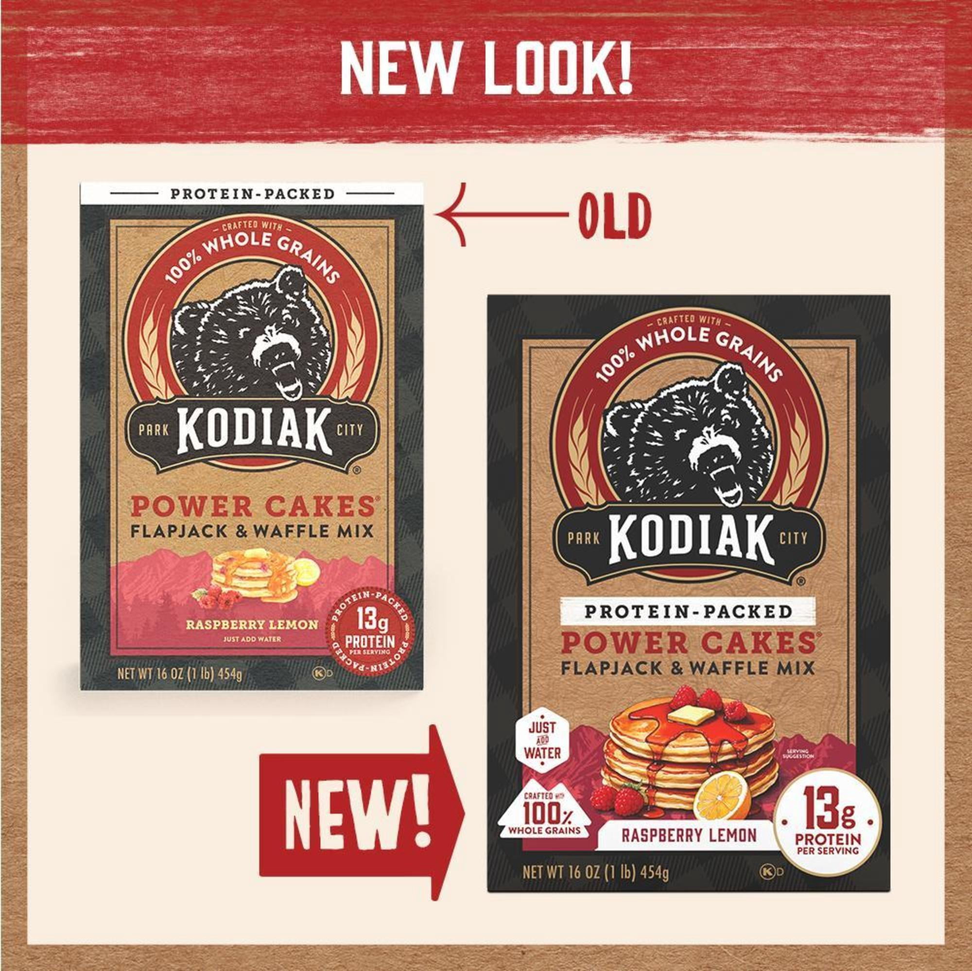 Kodiak Protein-Packed Power Cakes Raspberry Lemon Pancake and Waffle Mix, 16 oz Box