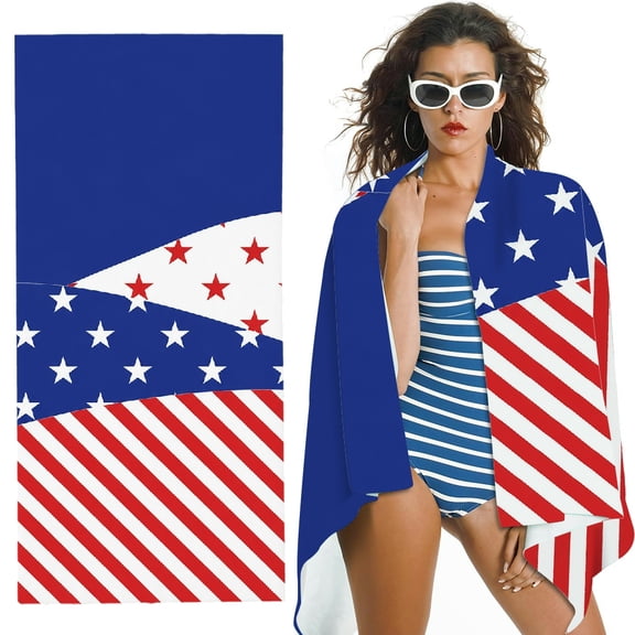 RKSupls Waving American Flag Design quickly absorb moisture Beach Towel
, Ultra-Soft Microfiber Machine Washable Ideal for Bathroom, beach , Soft Super Absorbent- 30x60 in