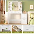 thumbnail image 5 of YANTONG Vanity Desk with 6 Drawers, 6 Open Shelves, Makeup Vanity with Mirror and Lights, Dressing Table with 3 Lighting Color Adjustable, Bedroom, White, 5 of 5