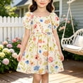 thumbnail image 2 of akafmk Girls Summer Dresses Short Sleeve Mini Dress Cotton Soft Breathable School Casual Summer Cute Sundress, 1-11 Years, 2 of 5