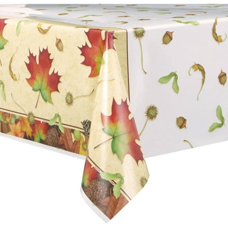 Plastic Woodland Fall Table Cover, 84