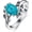 Turquoise, variant on Turquoise Ring for Women 925 Sterling Silver Bohemian Western Oval Leaf Design