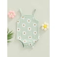 thumbnail image 2 of Cenuakty Newborn Baby Summer Romper, Sleeveless Spaghetti Strap Daisy Print One Piece Bodysuit, 2 of 9