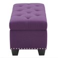 thumbnail image 4 of Partner Furniture 35.5" Rectangle Fine Linen Tufted Storage Ottoman in Purple, 4 of 9
