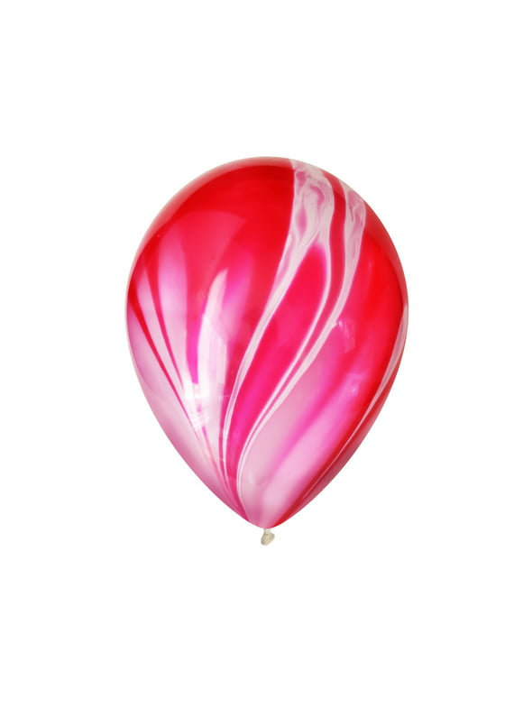 Way to Celebrate! 12" Pink Marble Latex Balloons Birthday Party Decoration, 8 Count
