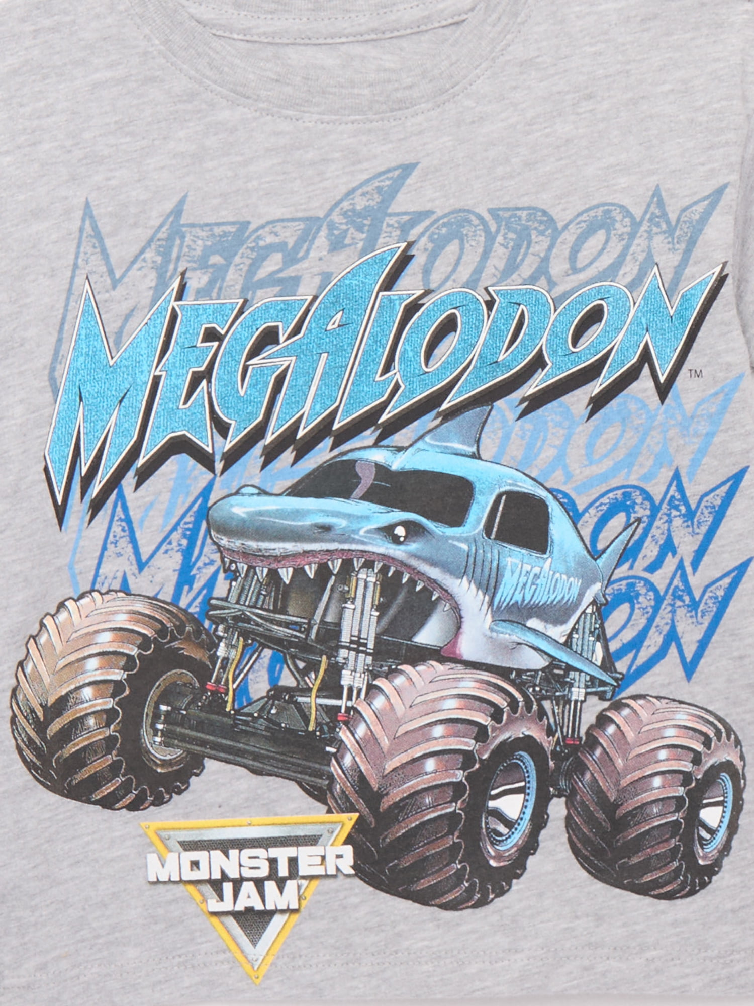 Monster Jam Toddler Megalodon Short Sleeve Graphic T-Shirt, Sizes 12 Months-5T