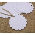 thumbnail image 3 of 1000PCS Scalloped Wedding White Card PaperTag Bonbonniere Favor Lolly Bag Gift Tags with Jute Twines, 3 of 4