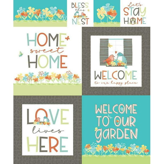 Happy at Home Panel Cotton Fabric