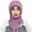 Pink, variant on ievspot Women Winter Hat with Scarf Thick Cycling Headwear Solid Color Elastic Full Protection Outdoor Travel Cold Weather Skiing Cap