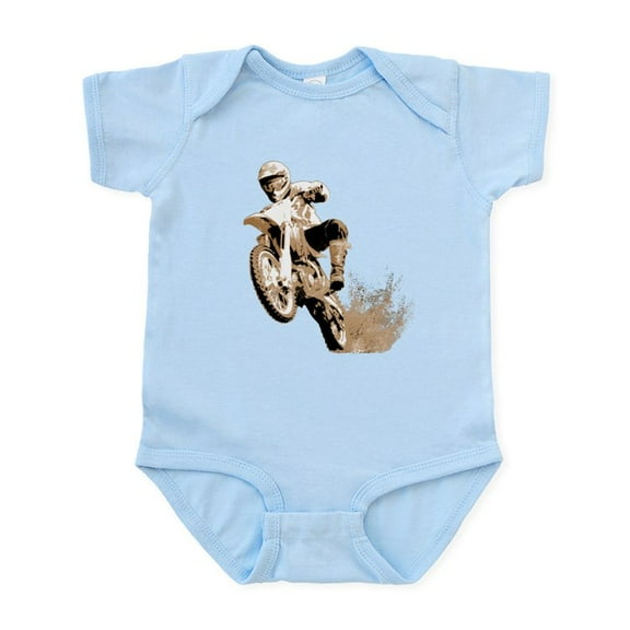 CafePress - Dirt Bike Wheeling In Mud Infant Bodysuit - Baby Light Bodysuit, Size Newborn - 24 Months