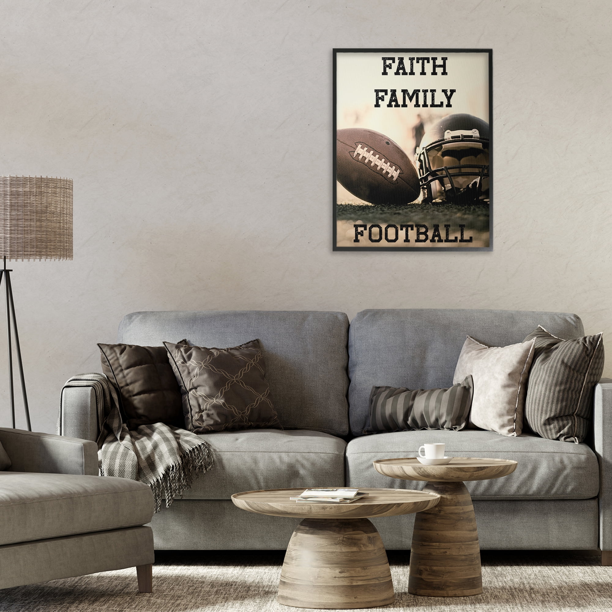 Stupell Industries Faith Family Football Black Framed Giclee Art, design by Jesse Keith