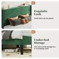 thumbnail image 3 of Amolife Full Size Platform Bed Frame with Velvet Upholstered Wingback Headboard, No Box Spring Needed, Green, 3 of 9
