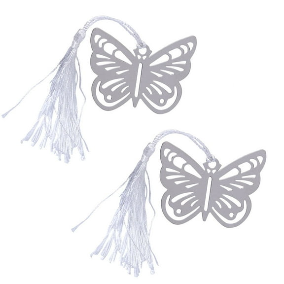 WHAMVOX 6pcs Hollow Metal Bookmarks with Tassels Creative Stationery Pendant Gifts Favors