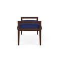 thumbnail image 3 of Pemberly Row Waiting Reception 2 Seat Bench Wood Frame in Blue, 3 of 5